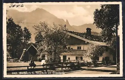 AK Wegscheid, Dorfpartie mit Demelspitze