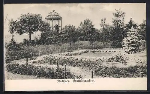 AK Münchberg, Aussichtspavillon im Stadtpark
