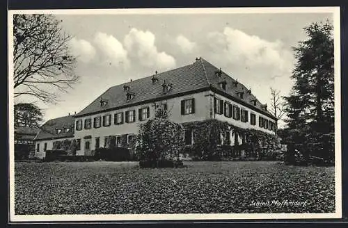 AK Pfaffendorf /Ebern, Erholungsheim und Haushaltungsinstitut, Blick zum Schloss