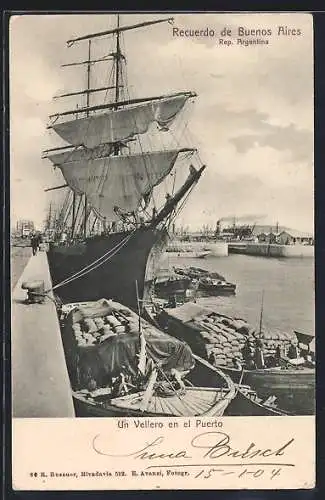 AK Buenos Aires, Un Vellero en el Puerto, Hafen