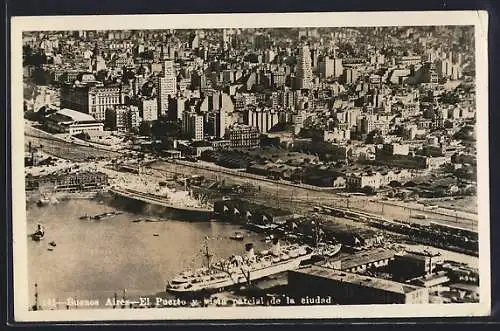AK Buenos Aires, El Puerto y vista parcial de la ciudad, Hafen