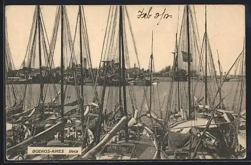 AK Buenos Aires, Boca, Segelboote im Hafen