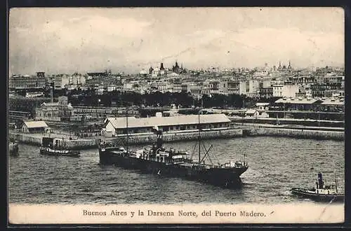 AK Buenos Aires, Panorama y la Darsena Norte del Puerto Madero, Hafen