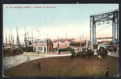 AK Buenos-Aires, Puente de Barracas, Hafen