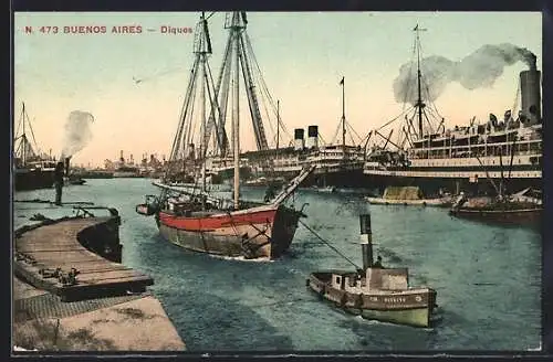 AK Buenos Aires, Diques, Hafen