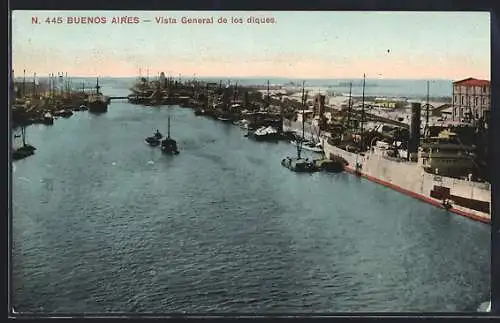 AK Buenos Aires, Vista General de los diques, Hafen