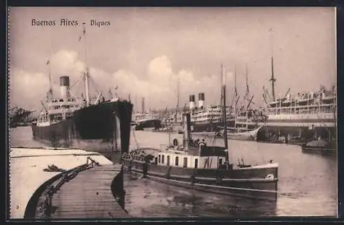 AK Buenos Aires, Diques, Dampfer