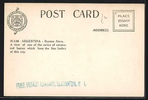 AK Buenos Aires, A view od one of the series of excavates basins, Hafen