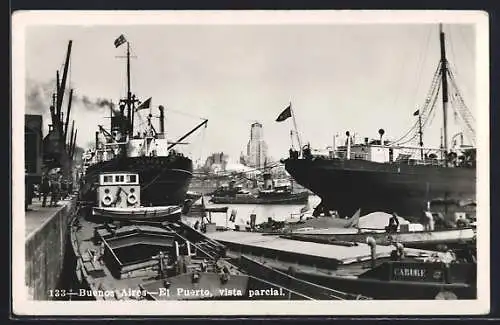 AK Buenos Aires, El Puerto, Vista parcial, Hafen