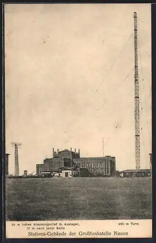 AK Nauen / Havel, Stations-Gebäude der Grossfunkstelle, Radio