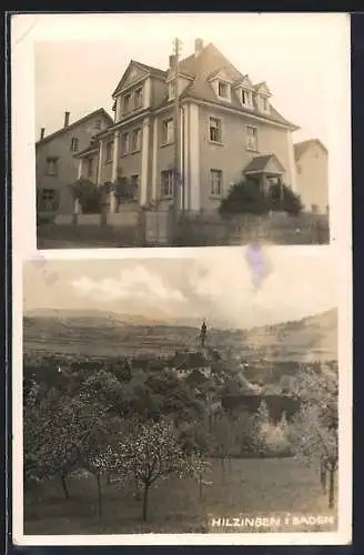 AK Hilzingen i. Baden, Wohnhaus, Ortspartie mit Kirche