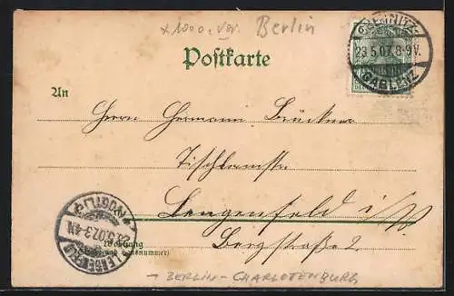 Lithographie Berlin-Charlottenburg, Forsthaus Königsdamm (Jungfernheide)