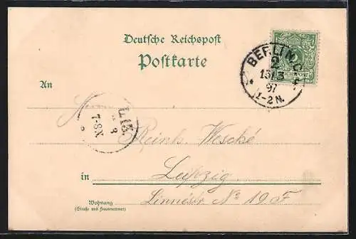 Lithographie Berlin, Gasthaus Schultheiss, Bier Palast, Behrenstrasse