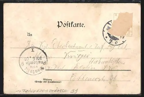 Lithographie Berlin, Gasthäuser Rothenburger Krug, Friedrichstrasse 99 und Lichtenheiner Krug, Friedrichstrasse 94
