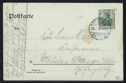 Mondschein-Lithographie Treptow b. Berlin, Gasthaus Neues Eierhäuschen, Eingang