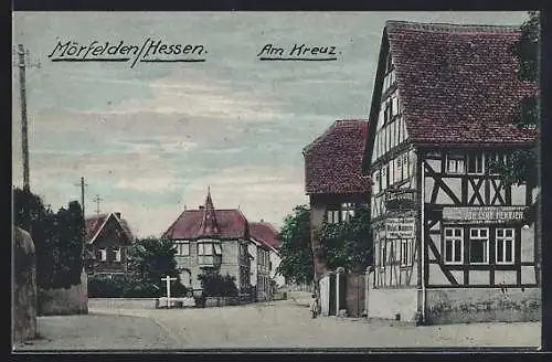 AK Mörfelden /Hessen, Gasthaus zum goldenen Apfel, Am Kreuz