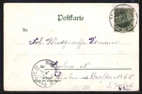 Lithographie Berlin-Schildhorn, Restaurant Max Ritzhaupt, Schildhorn-Denkmal