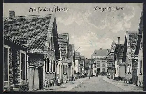 AK Mörfelden /Hessen, Wingertfeldstrasse mit Gasthaus zum Hessischen Hof