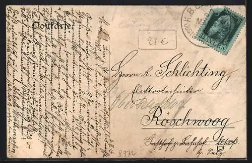 AK Sonthofen, Eilfrachtbrief, Bahnhofstrasse, Totalansicht