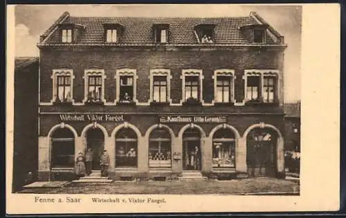 AK Fenne / Völklingen, Gasthaus Faegel und Kaufhaus Georg