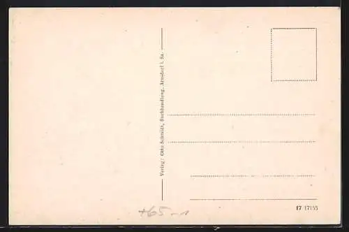 AK Arnsdorf i. Sa., Bahnhofsgebäude mit Bahnsteigen