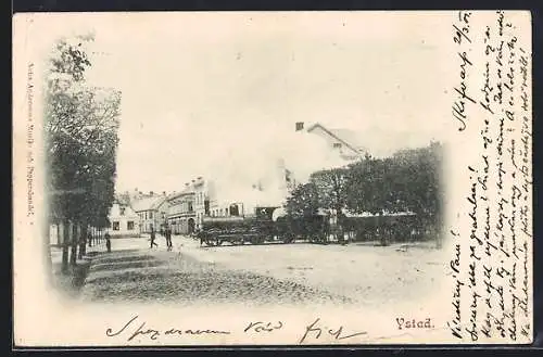 AK Ystad, Eisenbahn überquert eine Strasse