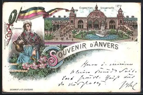 Vorläufer-Lithographie Anvers, Exposition Universelle 1894, Flamande