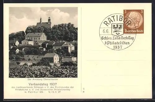 AK Ratibor, Verbandstag der Philatelisten 1937, Annaberg, Ganzsache