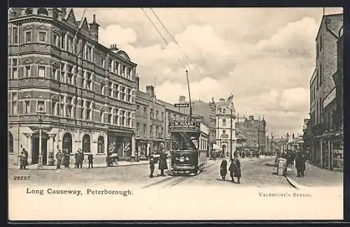 AK Peterborough, Long Causeway, Strassenbahn
