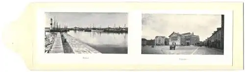 Leporello-AK Aarhus, Molen, Teatret, Dampbaaden, Ornereden, Varna Dam