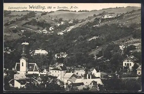 AK Weidling, Ortsansicht im Tal