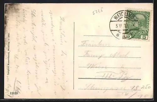 AK Weidling, Ortsansicht im Tal