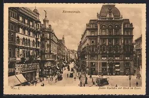AK Wien, Kärntnerstrasse, Palais Equitable mit Stock im Eisen