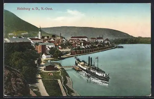 AK Hainburg a. D., Ortsansicht aus der Vogelschau