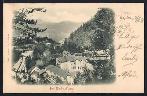 AK Kufstein, Bad Kienbergklamm, Blick von oben auf den Ort