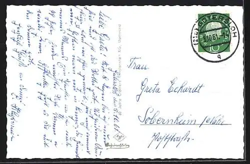 AK Gütersloh, Hallenbad der Stadtwerke, Strassenansicht Herzebrocker Strasse
