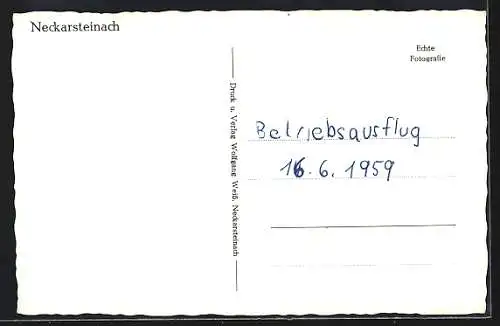 AK Neckarsteinach, Teilansicht aus der Vogelschau