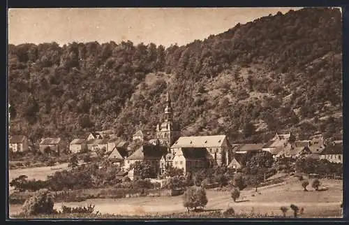 AK Tholey, Ansicht mit der ehemaligen Abtei