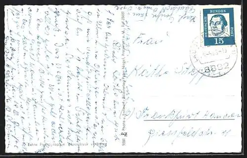 AK Schretzheim b. Dillingen, Ortsansicht und vier Ansichten aus dem Ort