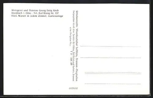 AK Brombach i. Odw., Metzgerei und Pension Georg Emig Kirch vom Flugzeug aus