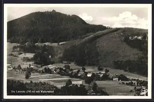 AK Waltersdorf / Lausche, Blick über die Ortschaft zum Lausche