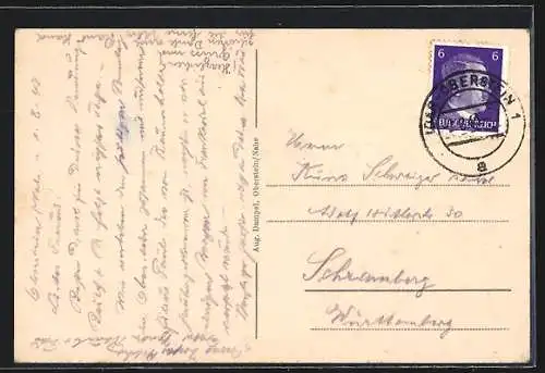 AK Oberstein a. d. Nahe, Blick auf die Felsenkirche