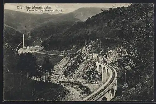 AK Forbach, Neue Murgtalbahn, Partie bei der Tennetschlucht