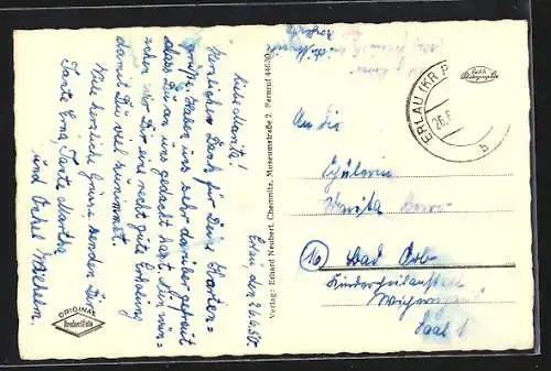 AK Erlau b. Rochlitz, Ortsansicht aus der Vogelschau