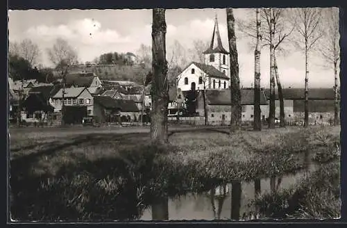 AK Reichelsheim i. Odenwald, Partie an der Gersprenz mit Kirche