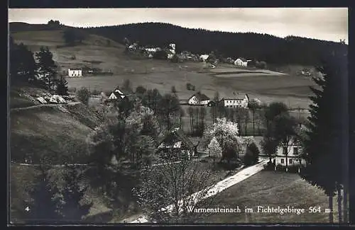AK Warmensteinach im Fichtelgebirge, Ortsansicht aus der Vogelschau