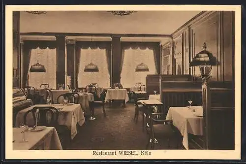 AK Köln, Innenansicht Restaurant Wiesel