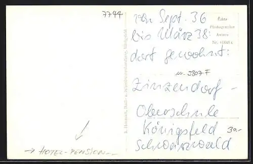 AK Königsfeld i. Schwarzwald, Hotel-Pension Haus Class