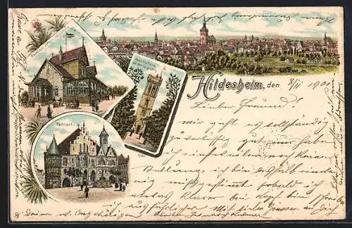 AK Hildesheim, Restauration von G. Fischer, Gasthaus auf dem Galgenberg, Rathaus