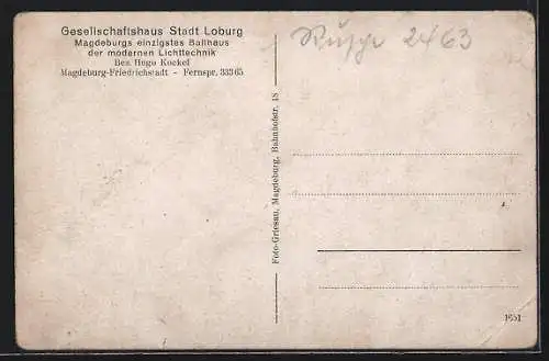 AK Magdeburg-Friedrichstadt, Gesellschaftshaus Stadt Loburg